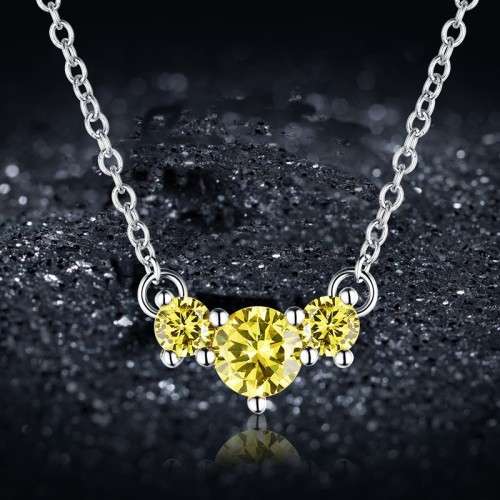 STUNNING! Necklace With Simulated Yellow Diamonds